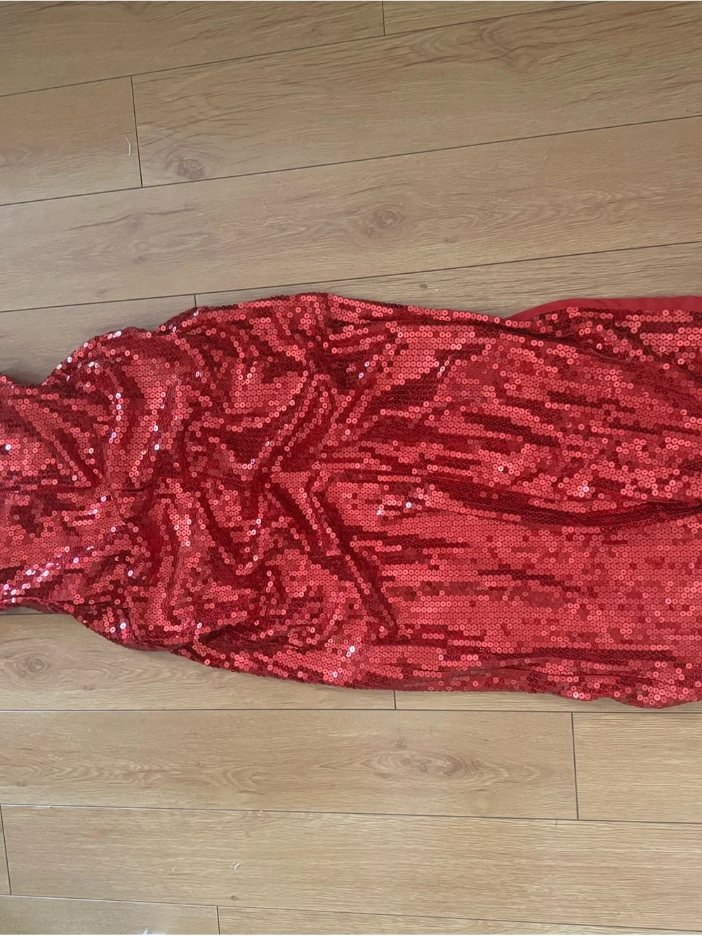 Halloween Jessica Rabbit Women's Red Sequin Dress Costume with Purple Gloves